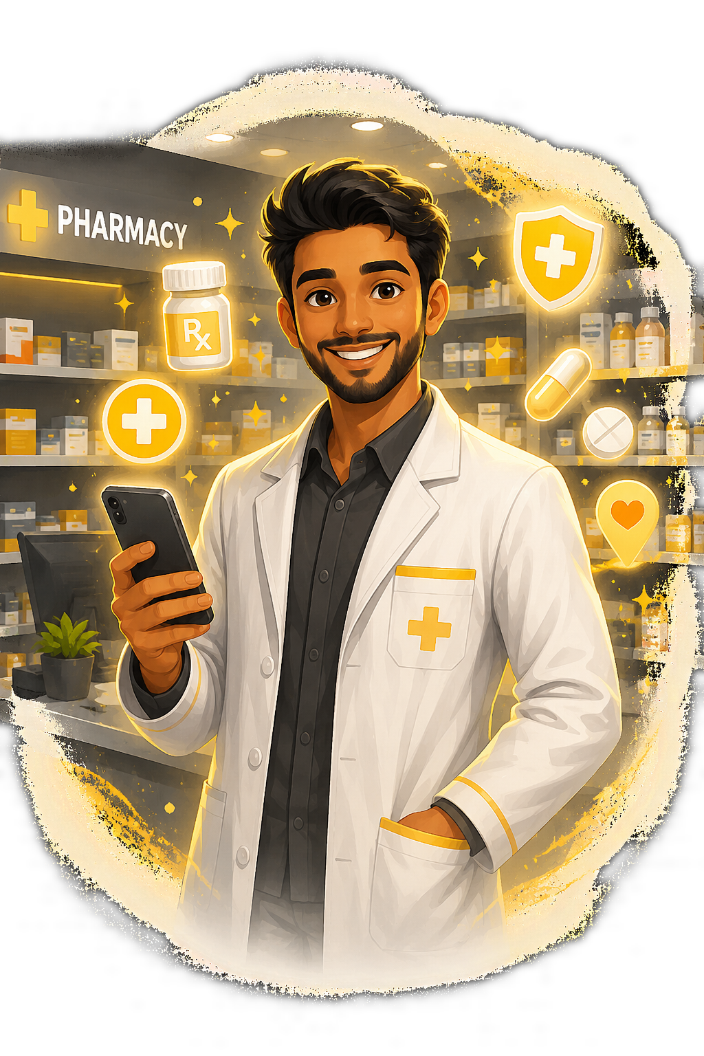 Pharmacist checking GoPiki prescription requests on their phone