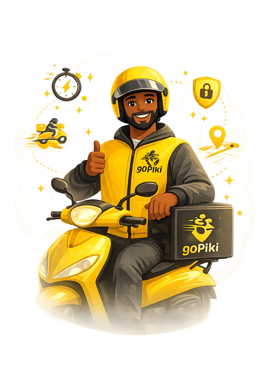 GoPiki rider on delivery bike